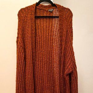 “Wild Fable” Extra Long Burnt Orange Knit Cardigan
